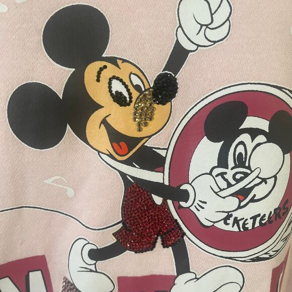 Disney 100 Mickey Mouse Club Varsity Jacket Women’s Small Pink Gray Letterman - Picture 11 of 16